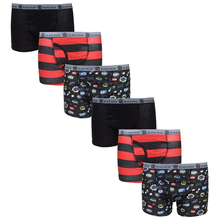 Black Bear Boys' Boxer Briefs Pack of 6 X-Large / 16-18, Assorted