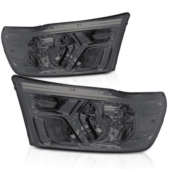 M-AUTO Pair OE Style Replacement Headlight Assembly lamp for 2019-2022 Ram 1500 Halogen Model, Chrome Housing Smoked Lens