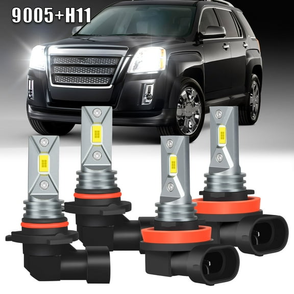 9005 H11 LED Headlight Bulbs for GMC Terrain 2010 2011 2012 2013 2014 2015 2016 2017 2018 High&Low Beam 4pcs