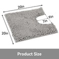 thumbnail image 2 of Tripumer U-Shaped Chenille Bathroom Rug  20 x 20 inch Ultra Soft Absorbent Machine WashDry Light Gray, 2 of 6