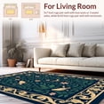 thumbnail image 2 of ODIKA 4'x6' Machine Washable Non-Slip Area Rug, Victorian Songbird with Flourishing Blooms and Vines High Traffic Rug, Gold, 290851, 2 of 7