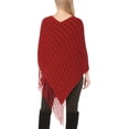 thumbnail image 2 of White Mark Poncho en Tricot à Franges pour Femme, Taille Unique, 2 of 5