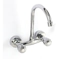 thumbnail image 4 of Chrome Finish Pull Down Kitchen Faucet, Easy Installation Wall Mount Kitchen Faucet with Durable Brass Body for Hot & Cold Water Control and Corrosion Resistance, 4 of 4