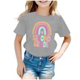 thumbnail image 3 of LILIYA Kid Girls First Day Of School Shirt Happy Kindergarten 1st Grade Regular Fit Funny Short Sleeve T-Shirt Kids Cotton Summer Top, 3 of 5