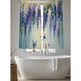 thumbnail image 5 of Butterfly Flower Sheer Curtains 63 Inch Length 2 Panels Set, Purple Floral Spring Vine Oil Painting Voile Window Treatment Rod Pocket Curtains Sheers Drapes for Bedroom/Living Room/Kitchen 52x"63"x2, 5 of 7