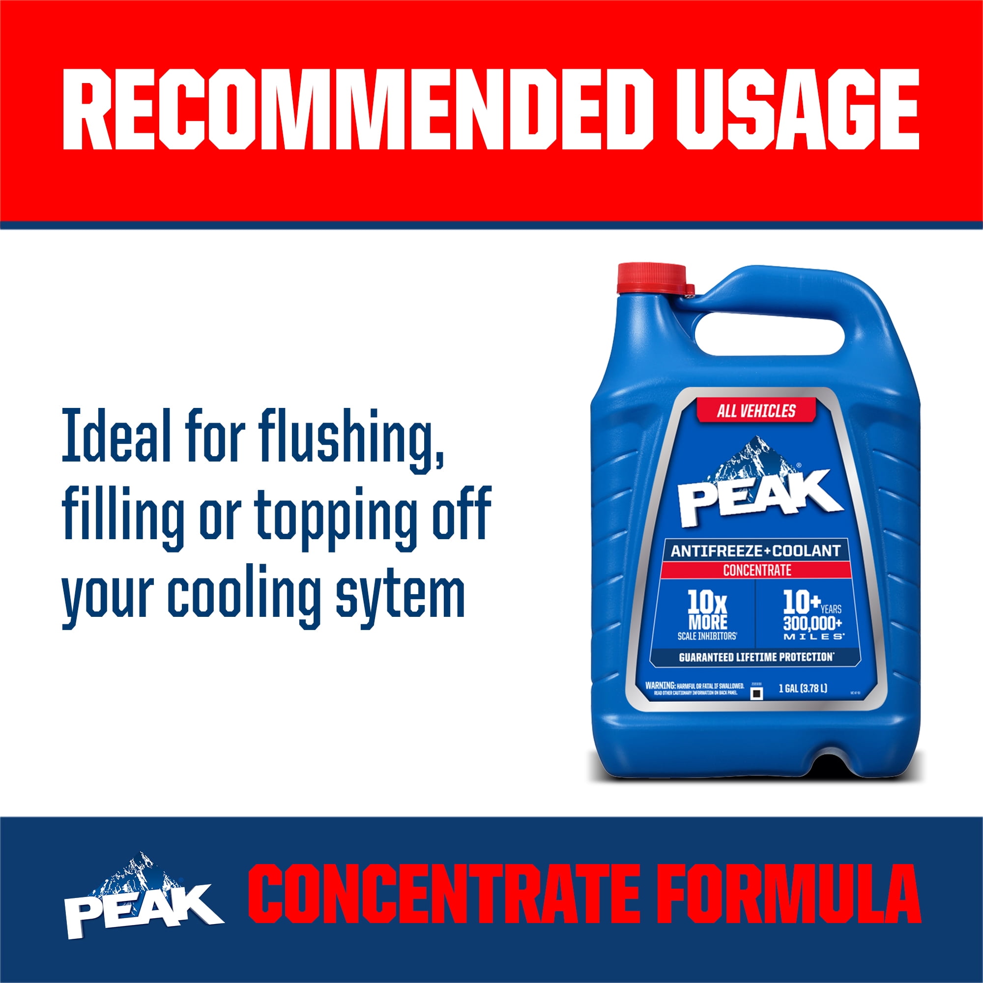 Peak Global Lifetime 50/50 Prediluted Antifreeze & Coolant Liquid