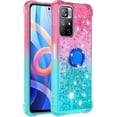thumbnail image 3 of Clear Case for Xiaomi Redmi Note 11 Pro with Ring Kickstand, Bling Gradient Quicksand Glitter Flowing Liquid Floating Case Cover for Xiaomi Redmi Note 11 Pro/Note Pro+      Powder Blue, 3 of 14