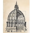thumbnail image 2 of Anonymous 26x31 White Modern Wood Framed Museum Art Print Titled - Cupola of the San Pietro, 2 of 4