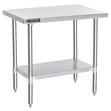 DuraSteel 24x36 Inch Stainless Steel Table - Metal Table with Adjustable Shelf - NSF Certified Work Table - Cooking & Laundry Prep Table for Kitchen, Restaurant, Home, Commercial Use