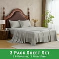 thumbnail image 4 of Gogreen 3PC Bamboo Full Sheet Set, Deep Pocket Fit 16", Breathable Super Soft Luxury Hotel Style Home Decor Full Size Sheet Set, Gift for Women, Men - 2 Pillowcases, 1 Fitted Sheet, 4 of 9