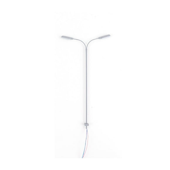 VONKY Model Railway Lamp Outdoor Indoor Self-Assembly Landscape Mini 2-head Lights DIY Table Scene Lamppost Yards Scale Layout (1：87）（White Light）