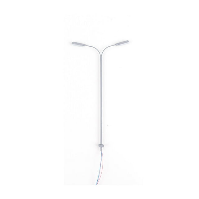 VONKY Model Railway Lamp Outdoor Indoor Self-Assembly Landscape Mini 2-head Lights DIY Table Scene Lamppost Yards Scale Layout (1:87)(White Light)