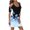 Blue, variant on Njoeus Dresses for Women 2024 Summer Short Sleeve Cold Shoulder T-Shirt Dress Casual Boho Floral Print Beach Dress Loose Swings Sundress S-3XL