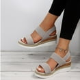 thumbnail image 3 of Dakaela Platform Sandals Women Espadrille Wedge Walking Shoes Comfortable Ankle Strap Summer Sandal, 3 of 7