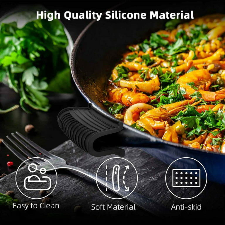 Non Slip Silicone Assist Handle Holder Hot Pot Grip Handle Cover Sleeve  Potholders Heat Insulated for Skillet Plate Griddle