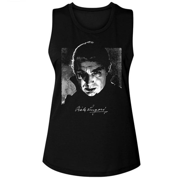 Bela Lugosi Dracula BW Photo and Signature Black Women's Muscle Tank Top T-Shirt