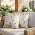thumbnail image 3 of Pillow Covers 20x20 Set of 2, Daisy Spring Floral Square Throw Pillow Covers for Couch/Sofa/Living Room, Farmhouse Botanical Green Leaves Vintage Art Decorative Soft Pillowcases for Couch, 3 of 9