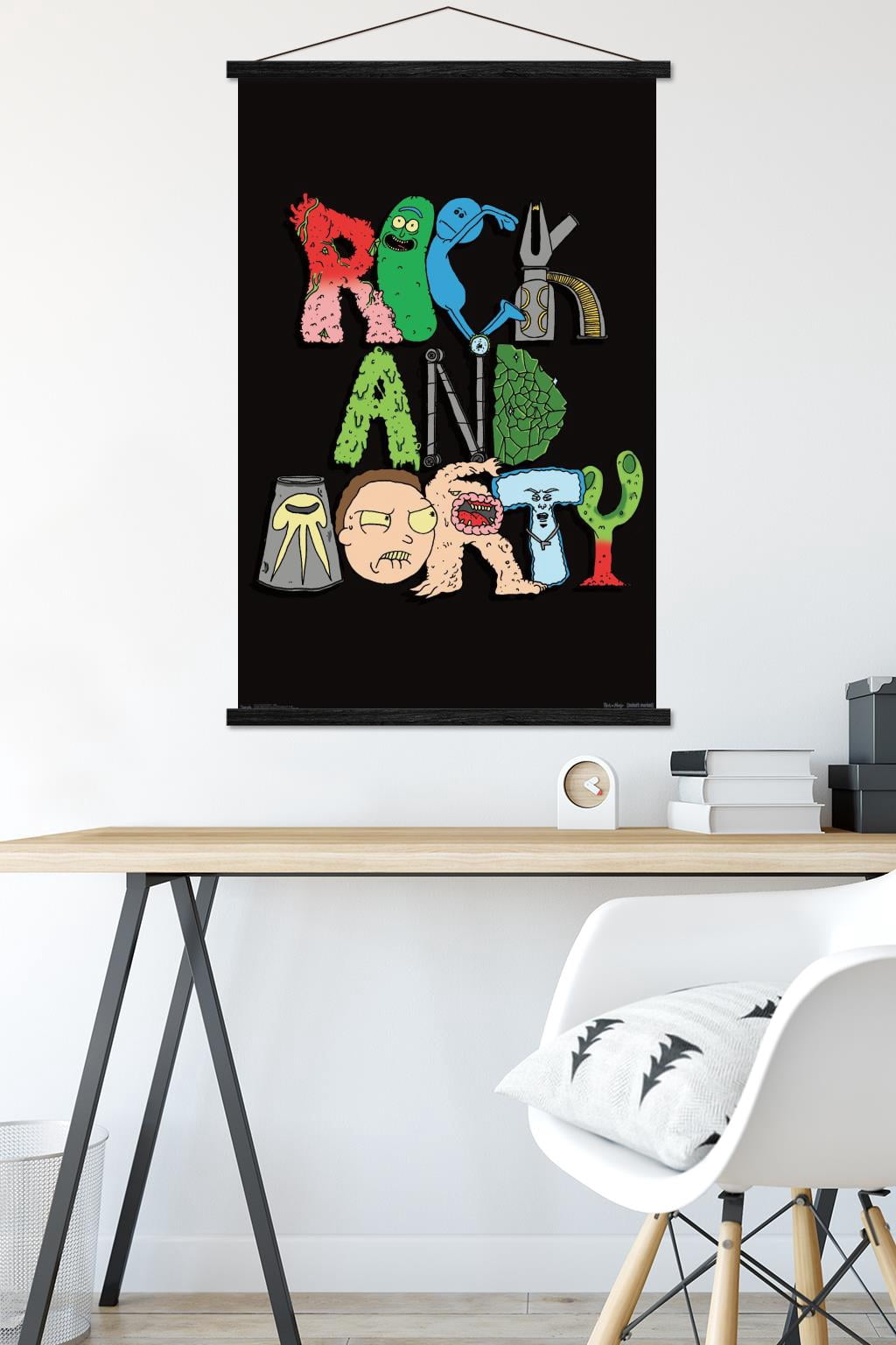 Rick And Morty - Sign Wall Poster with Wooden Magnetic Frame, 22.375" x 34"