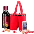 thumbnail image 4 of Cateissary Bolsa de dulces portátil, pantalones de Papá Noel, cesta de pantalones con asa, vino, Feliz Navidad, regalo de Año Nuevo, Kits de decoración para fiestas Rojo S, 4 of 6