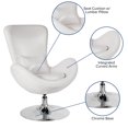 thumbnail image 2 of Egg Series Aqua Fabric Side Reception Chair, 2 of 9