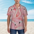 thumbnail image 2 of Fuzoiu Flamingos Print Hawaiian Shirt for Men, Summer Beach Casual Short Sleeve Button Down Shirts, Men’s Beach Summer Shirts with Pocket,X-Large, 2 of 7