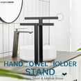 thumbnail image 2 of KOKOSIRI Hand Towel Bars Matte Black Towel Racks with Marble Base for Bathroom Kitchen Vanity Countertop, Stainless Steel 15.7'' Height THS0001-SM-BK, 2 of 7