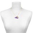 thumbnail image 2 of Delight Jewelry Acrylic Large Purple Cheer Megaphone - Large Goldtone Crystal Initial - B - Charm Necklace, 17.5"+2", 2 of 4