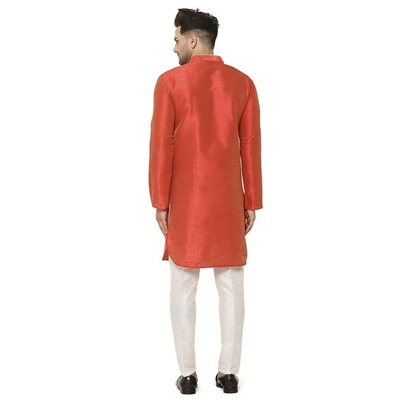 Men's Handmade Silk Blend Festive Kurta with Bottoms