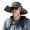 Grey, variant on Fisherman Hat with Dual Brushless Solar Fans Cooling Forehead Neck UPF50 Anti-UV Fabric Wide Brim Adjustable Hiking Fishing Hat