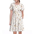 thumbnail image 1 of Vsdgher Robes Midi Maxi Décontractées Café pour Femmes Été 2025 Légères Manches Courtes Col Rond Robe de Plage, 1 of 6