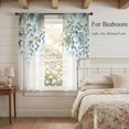 thumbnail image 3 of Teal Tulip Eucalyptus Sheer Curtains 72 Inch Length 2 Panels Set, Spring Summer Botanical Floral Chic Voile Window Treatment Rod Pocket Curtains Sheers for Bedroom/Living Room/Kitchen 52"x72"x2, 3 of 8