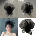 thumbnail image 2 of Women Dotted Fascinator Hat Delicate Flower Feathered Headwear for Girls Delicate Hair Accessories 1920s Clip, 2 of 4