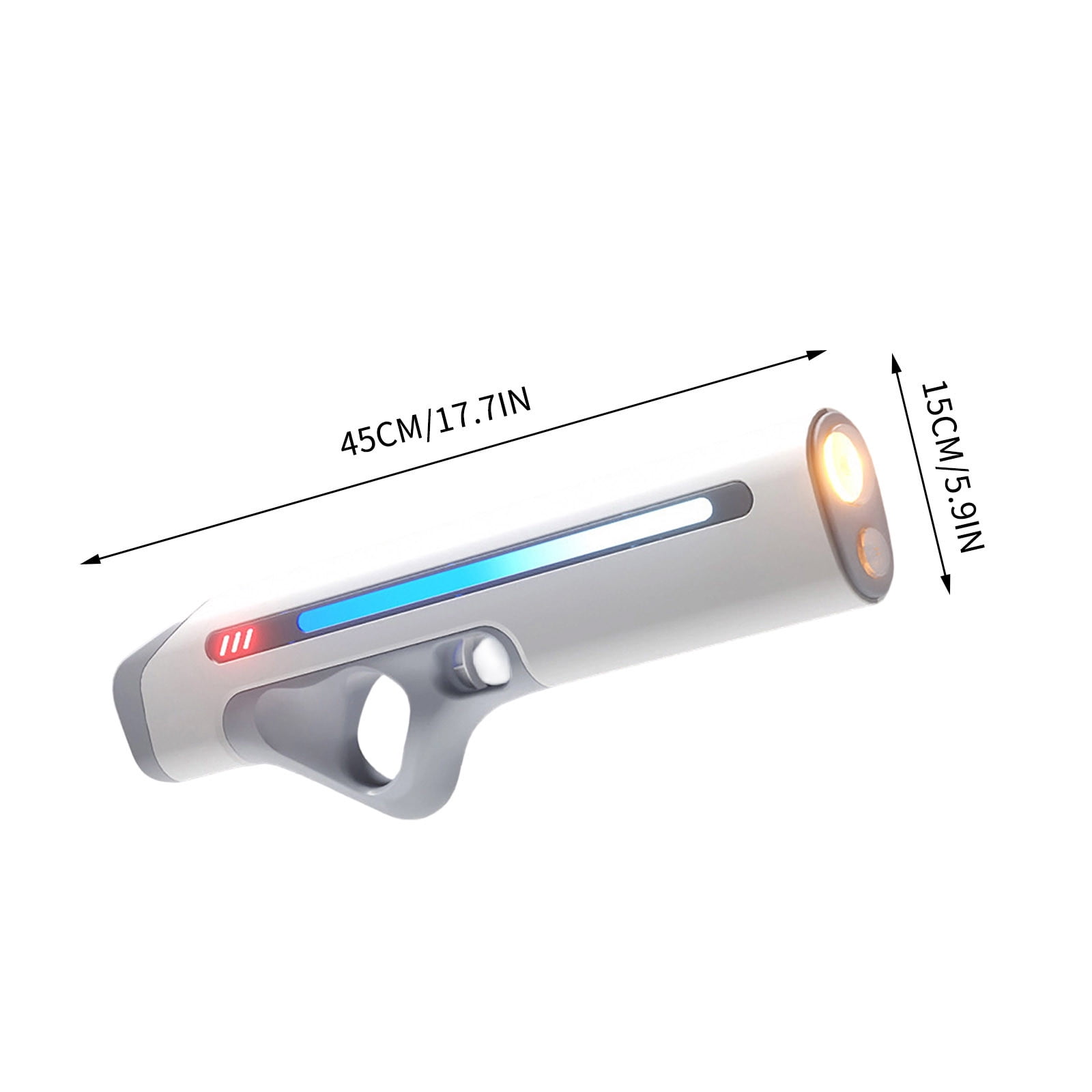 Automatic Water Gun with LED Lights, USB Rechargeable Long Range for Pool Beach,White