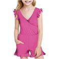 thumbnail image 2 of Spazoro Kids Girls Swimsuits, Breathable Quick Drying Fashionable Jumpsuit with Lace and Pocket Chest Padded Beach Swimming Pool Swimsuit for Chid Girls Hot Pink Size 15 years, 2 of 9