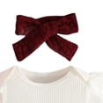 thumbnail image 7 of mgoYE Newborn Baby Girl Outfits Corduroy Overall Dress Fall Winter Clothes Ruffle Long Sleeve Ribbed Romper + Suspender Skirt Set(Red,12-18 Months), 7 of 7