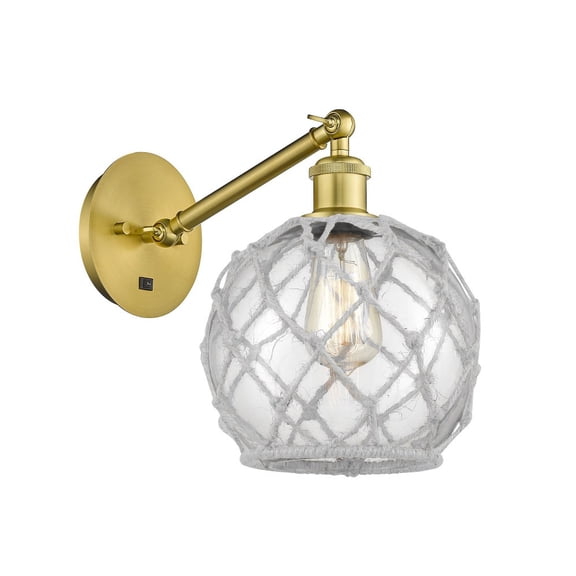 317-1W-SG-G122-8RW-LED-Innovations Lighting-Athens - 1 Light Wall Sconce In Industrial Style-12.38 Inches Tall and 8 Inches Wide Satin Gold