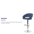 thumbnail image 5 of BizChair Contemporary Blue Fabric Adjustable Height Barstool with Rounded Mid-Back and Chrome Base, 5 of 13