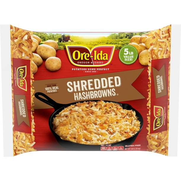Ore-ida Shredded Hash Browns Frozen Potatoes Value Size 5 Lb Bag - Walmartcom