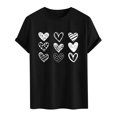 thumbnail image 3 of EchfiProm T shirts for Men Shirts Valentine Summer Graphic Heart Black Young Mens Tops M, 3 of 4