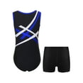 thumbnail image 2 of Miaeowve Kids Boys Tracksuits Gymnastics Sport Outfits Tank Leotard Tops with Athletic Shorts Set Blue&Black 6, 2 of 5