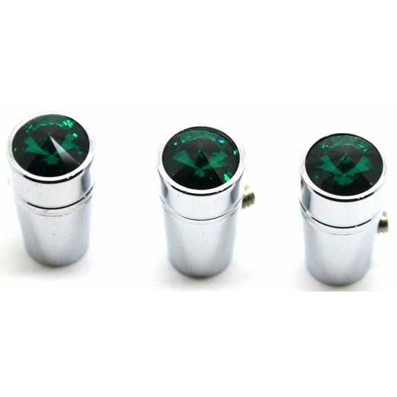 3-Pack Mini Toggle Switch 1" Extension with Green Crystal for Peterbilt 379 359
