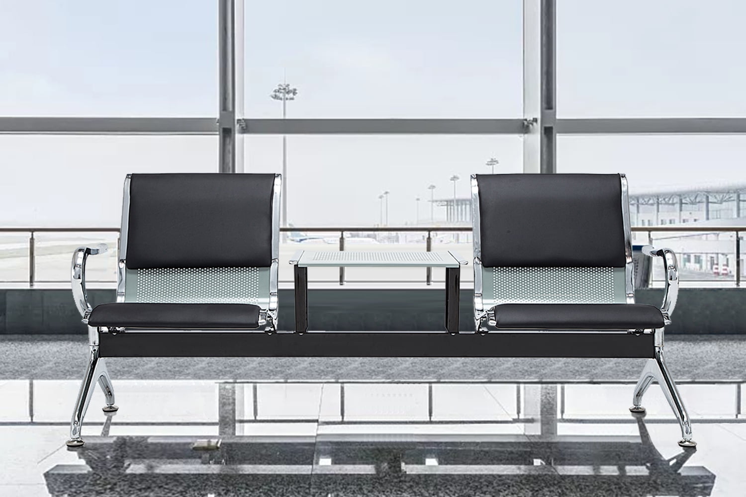 Airport Reception Chairs 2 Seat Office Salon Waiting Room Porch Bench Furniture 