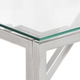 thumbnail image 3 of vidaXL Console Table Silver Stainless Steel and Tempered Glass, 3 of 5