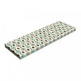 thumbnail image 1 of Abstract Bench Pad, Vertical Waves Curvy Lines Oval Drop Like Forms Retro Style Concept Art, HR Foam Cushion with Decorative Fabric Cover, 45" x 15" x 2", Purple Black Sky Blue, by Ambesonne, 1 of 3
