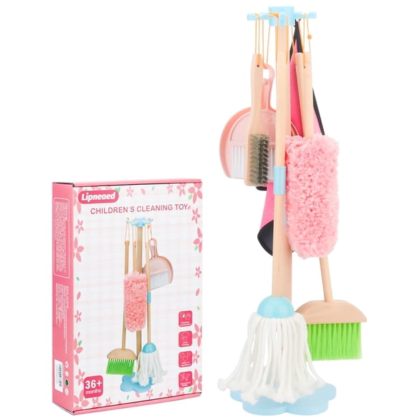 Set de limpieza para niños Lipnead, 7 piezas, escoba de madera