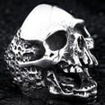 thumbnail image 3 of ZMY Home Open Mouth Skull Ring Stainless Steel Handmade Jewelry Fashion Cool Punk Rock Band Ring (8), 3 of 6