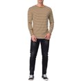 thumbnail image 2 of Lars Amadeus Men's Striped T-Shirt Long Sleeves Crew Neck Stripe Basic Tops, 2 of 6