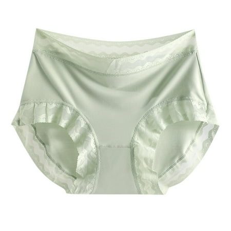GHSOHS Womens Underwear Panty Cotton No Show Underwear Women Underwear Sets for Women Solid Lace Mid Rise Breathable Polylactic Crotch Seamless Soft No Show Briefs Underpants Hipster Panty Briefs XL