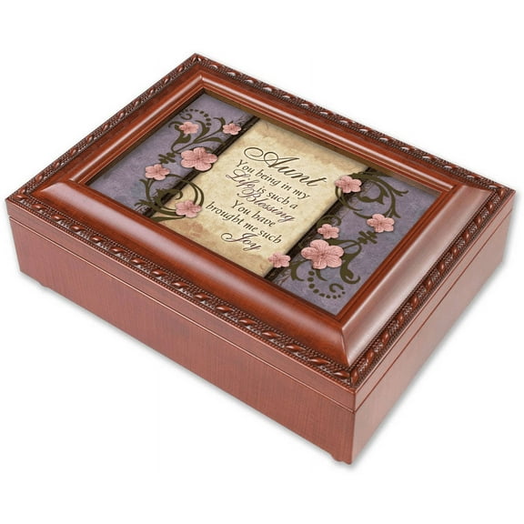 aunt cottage garden woodgrain traditional music box plays wind beneath my wings