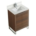 thumbnail image 3 of Fine Fixtures Opulence Collection 24 in. W x 18 in. D x 33 in. H Bathroom Vanity in Walnut Ebony with White Matte Sintered Stone Sink - Chrome hardware, 3 of 8